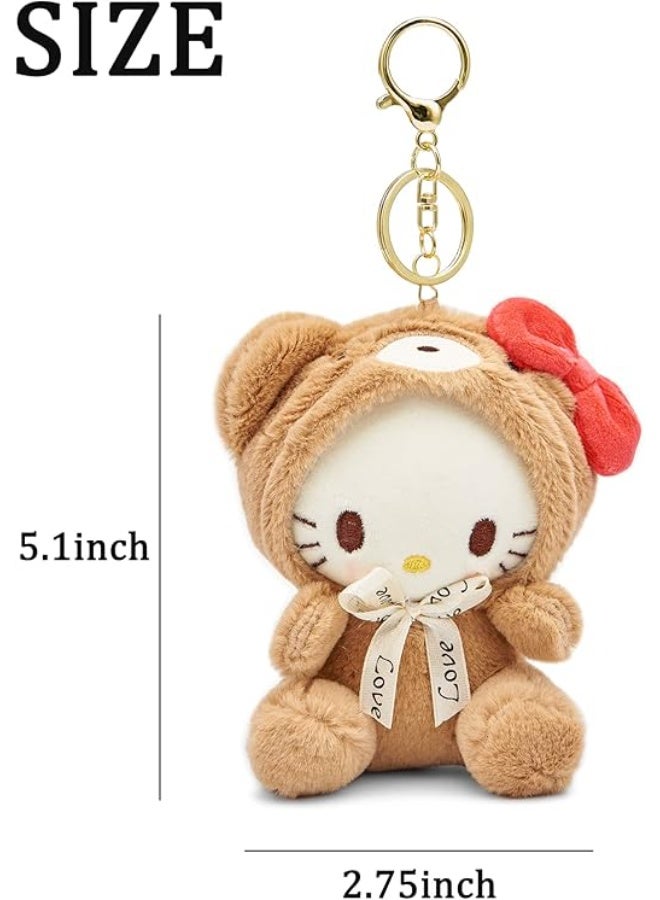 لطيف بلش سلاسل المفاتيح للنساء البنات، 5 "جميل سلاسل المفاتيح الاكسسوارات الزخرفية، حقيبة حقيبة الظهر سحر - Image 5